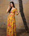 Yellow floral lehenga