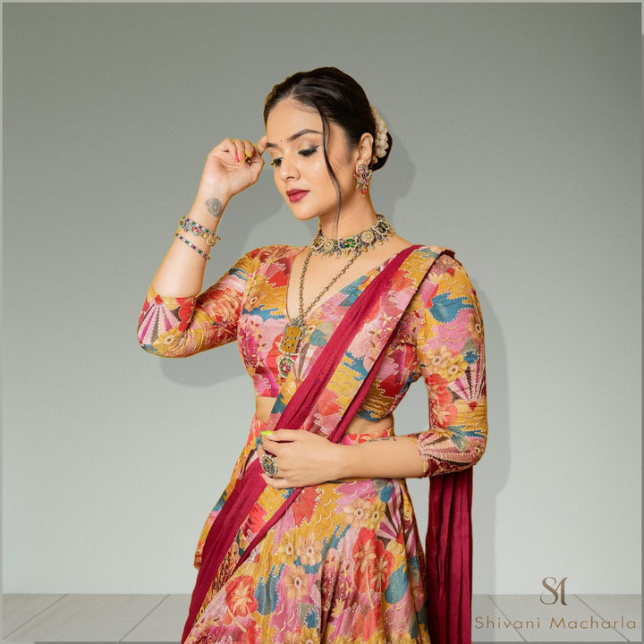 Floral dual shade lehenga