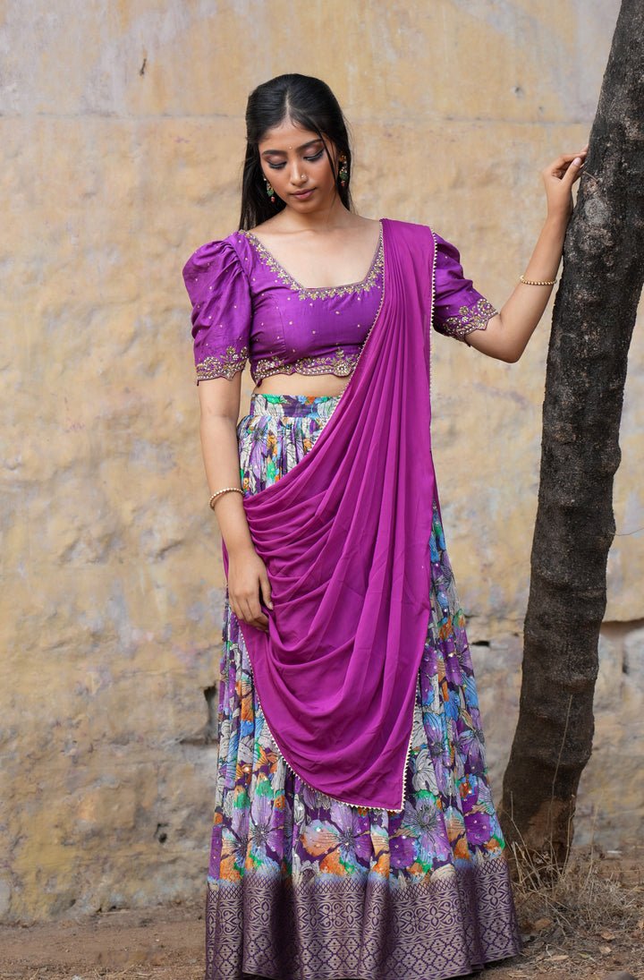 Floral Georgette embroidery lehenga