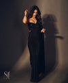 Black embroidery crepe saree