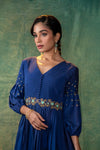 Royal Blue Embellished Anarkali dress