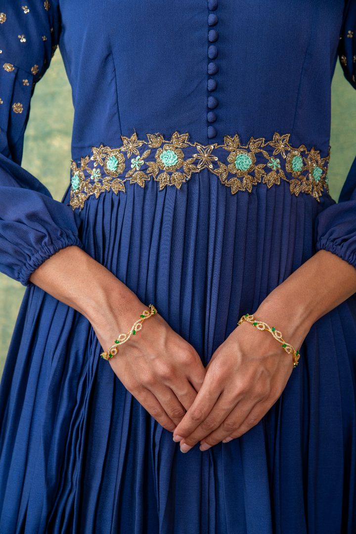 Royal Blue Embellished Anarkali dress