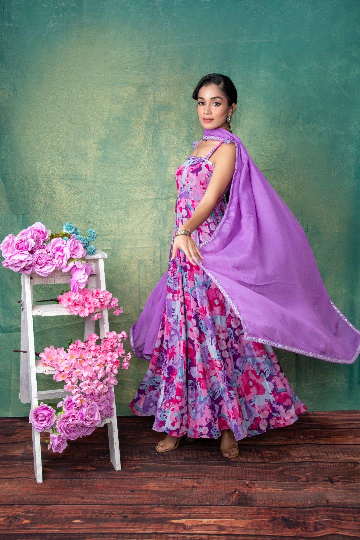 Lavender floral dress