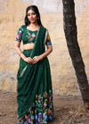 Green kalmkari lehenga