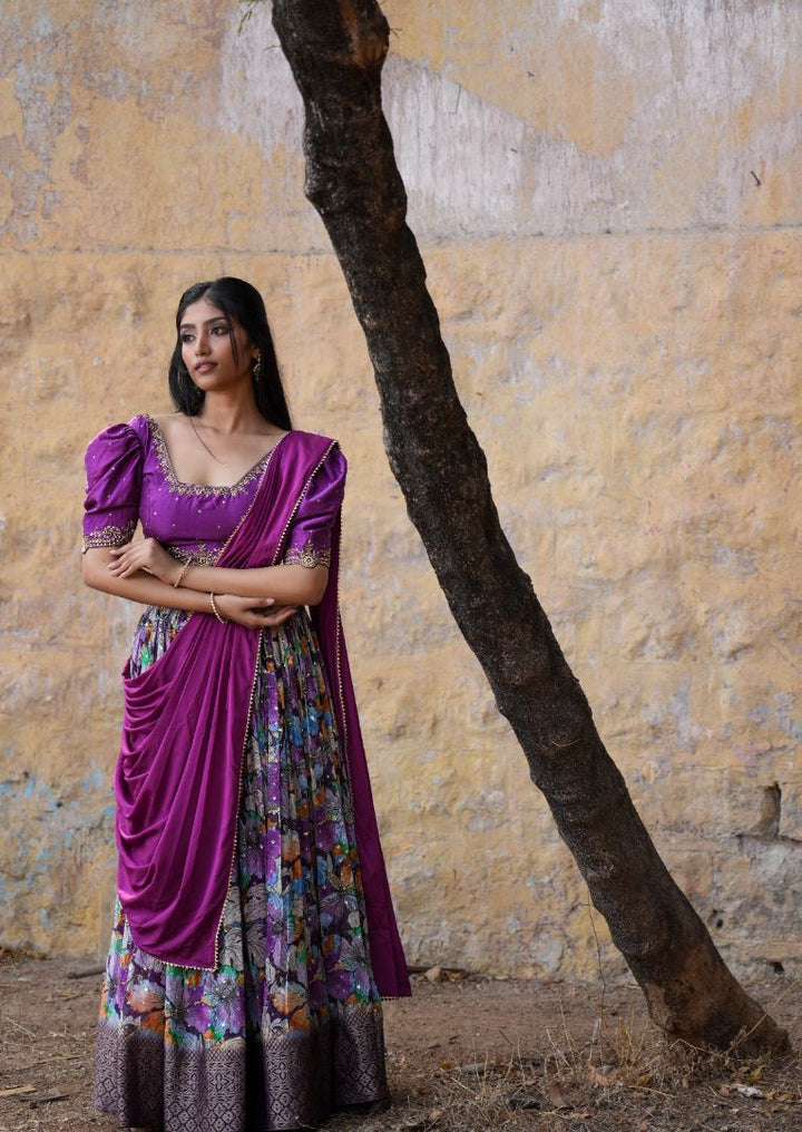 Floral Georgette embroidery lehenga