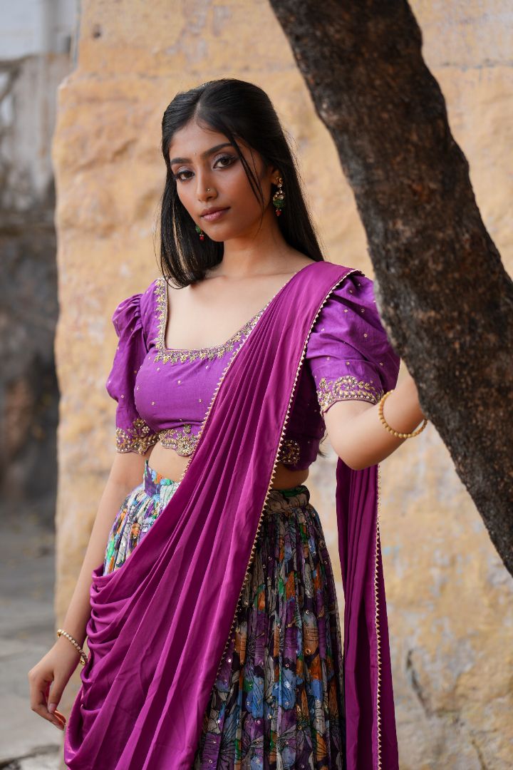 Floral Georgette embroidery lehenga