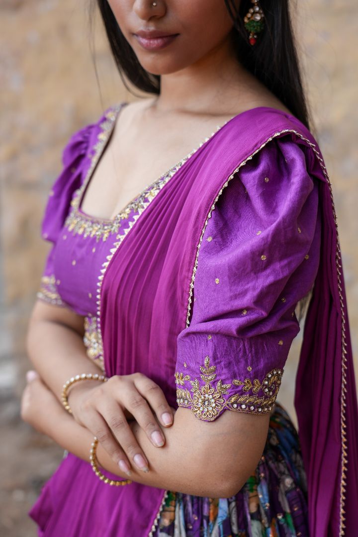 Floral Georgette embroidery lehenga