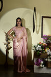 Onion pink embroidery saree