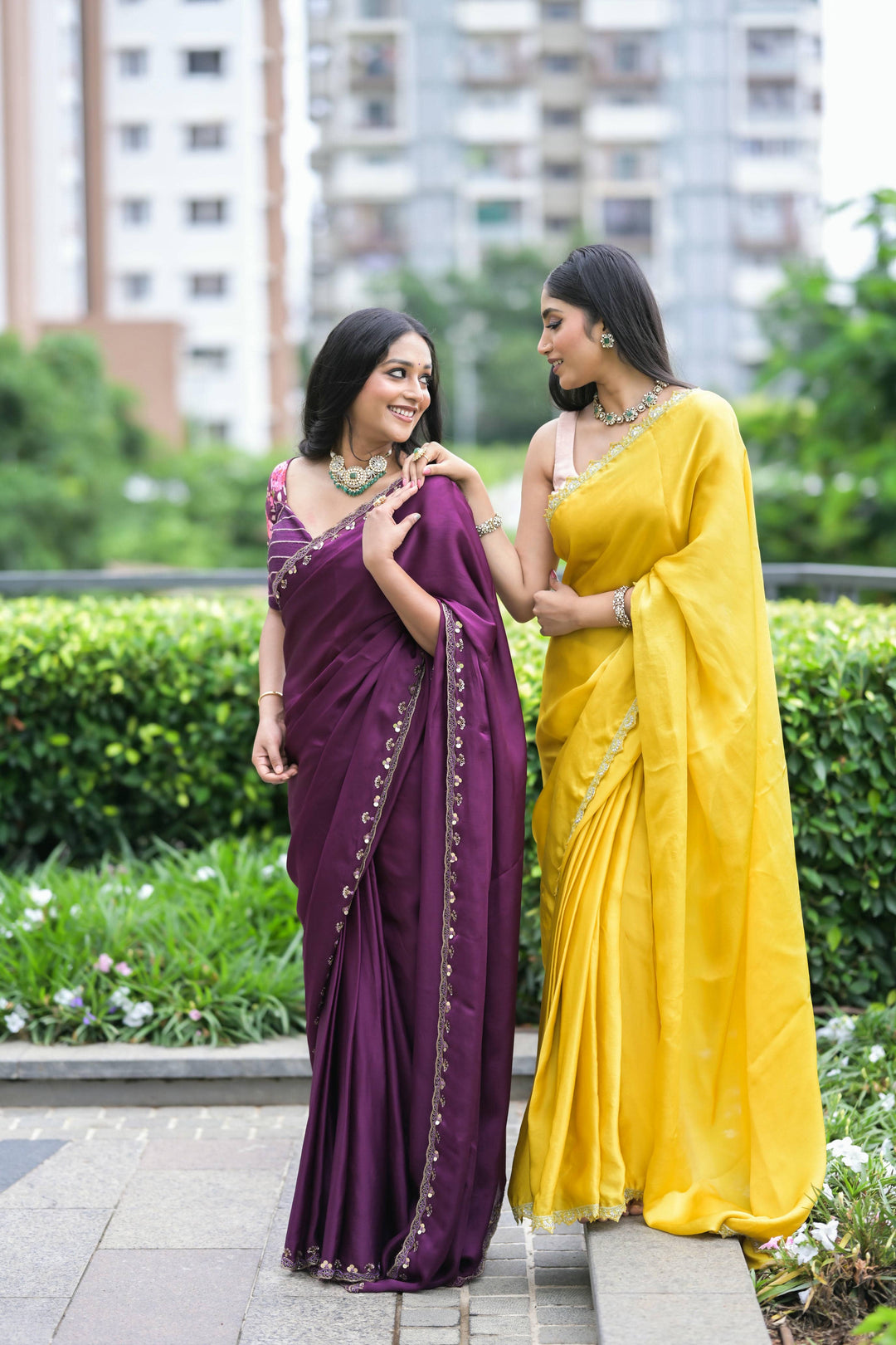 Sunshine Yellow Handcrafted Organza Saree with Embroidered Border