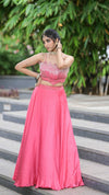 Pink Radiance Hand-Embroidered Lehenga